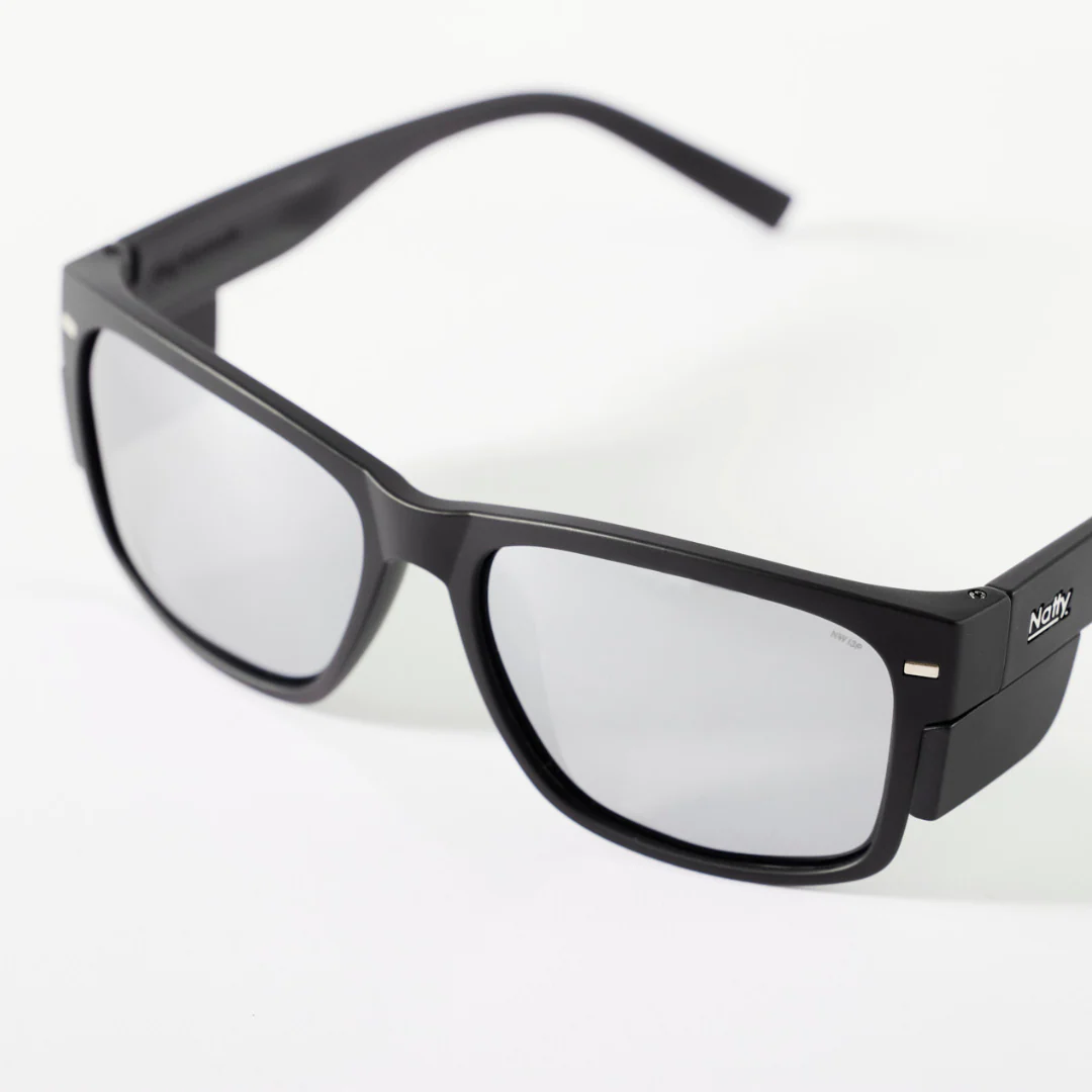 BIG Kenneth Matte Black Frame / Silver Mirror Lens Safety Glasses - Image 3