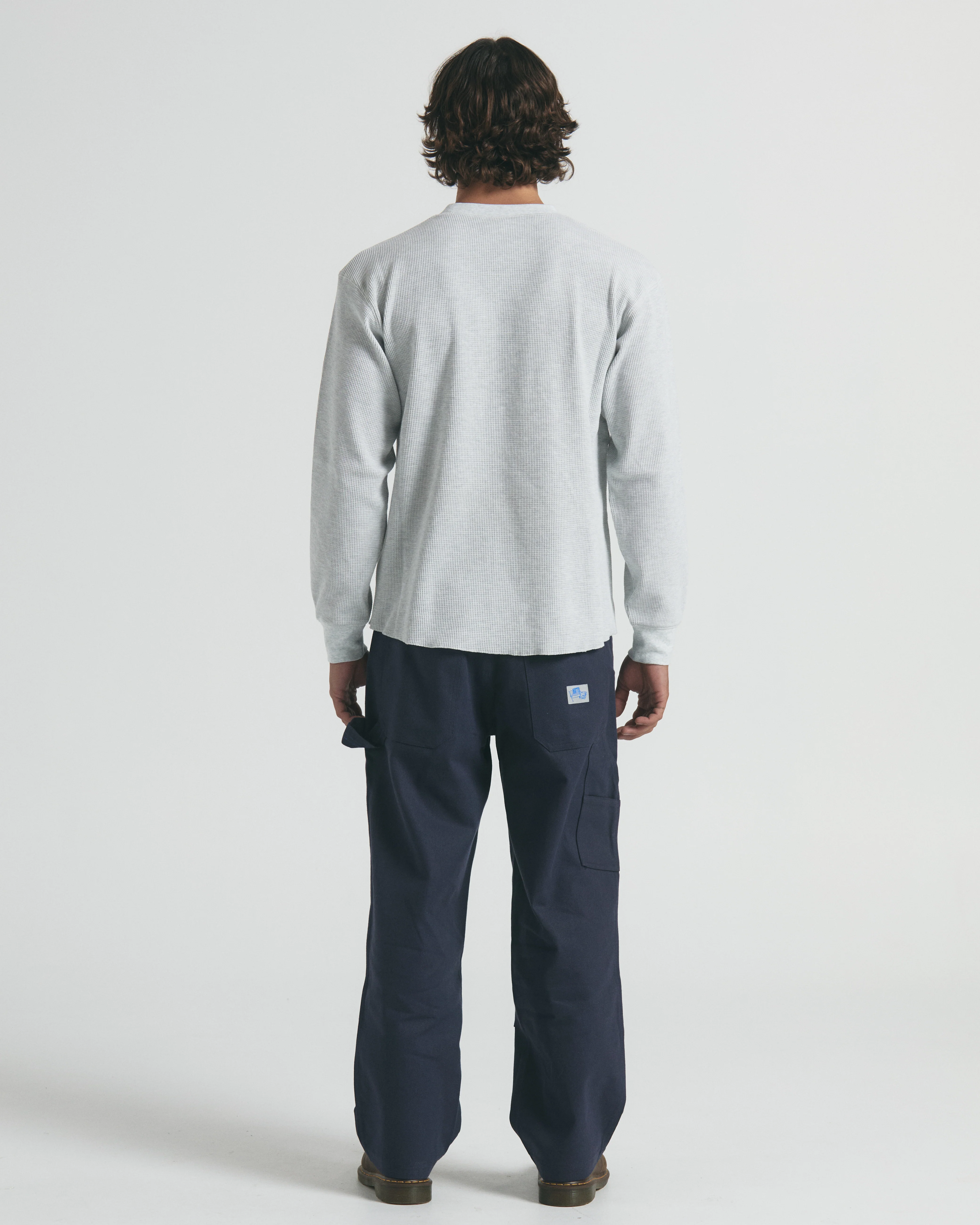 Waffle LS T-Shirt - Grey Marle - Image 3