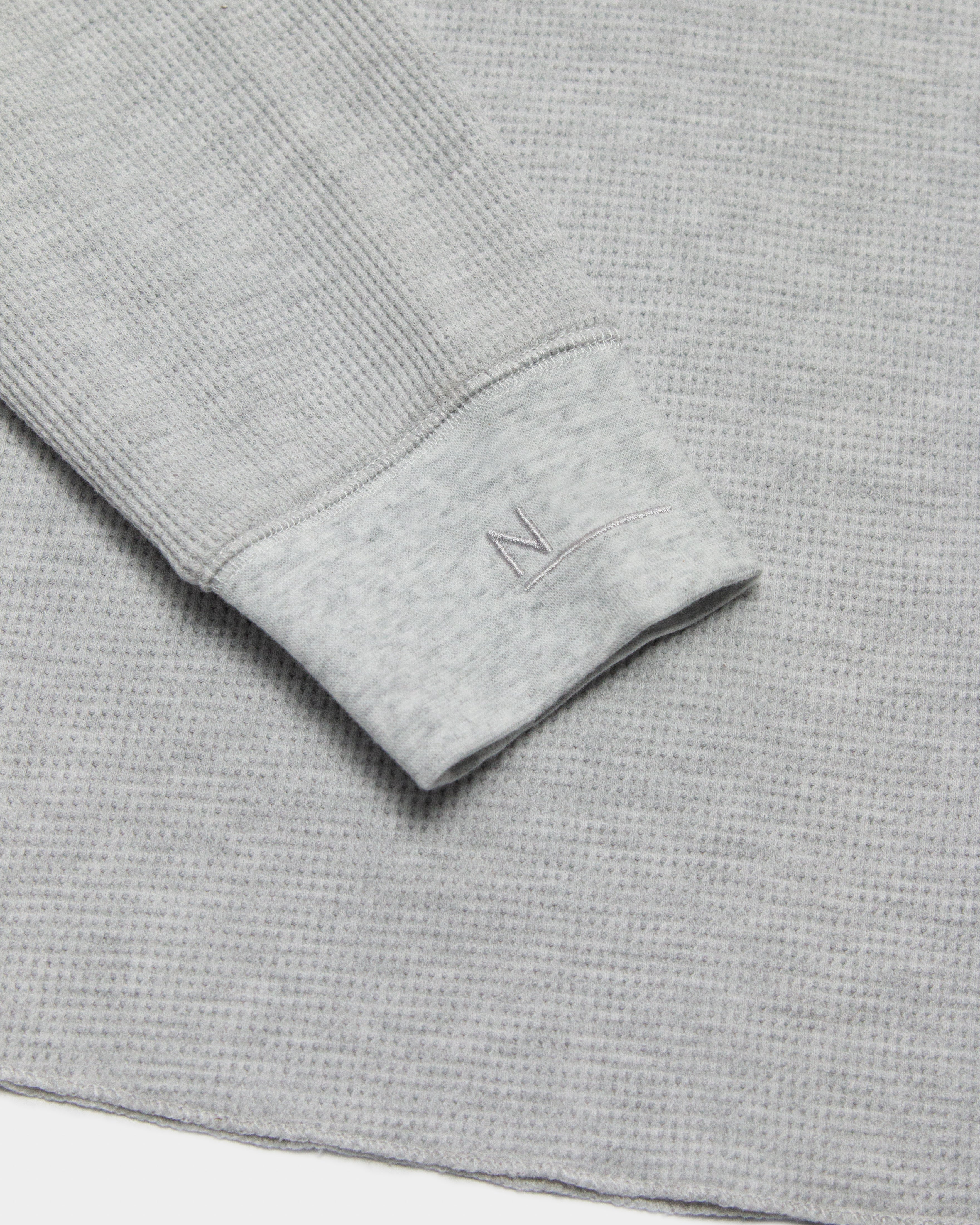 Waffle LS T-Shirt - Grey Marle - Image 6