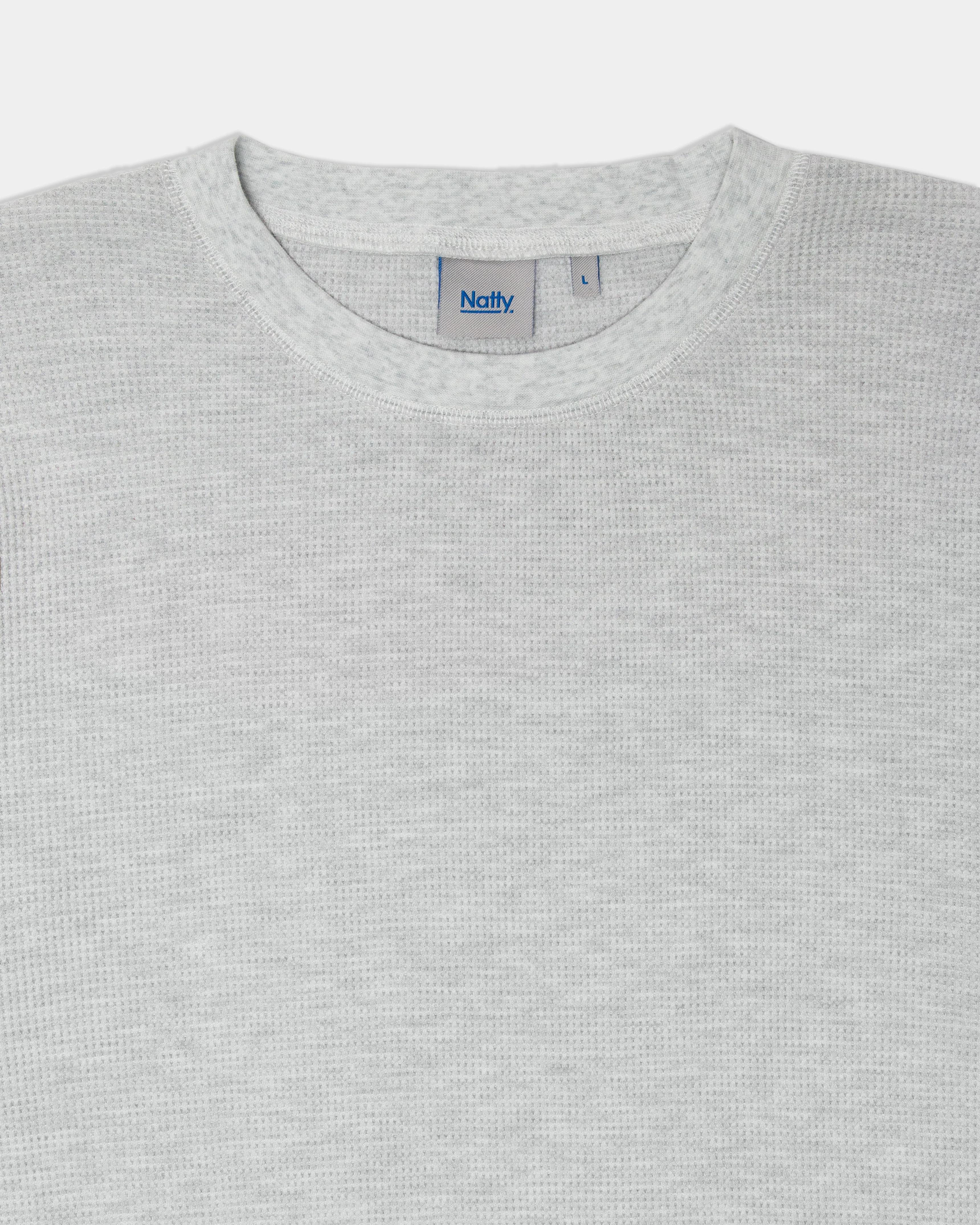 Waffle LS T-Shirt - Grey Marle - Image 7