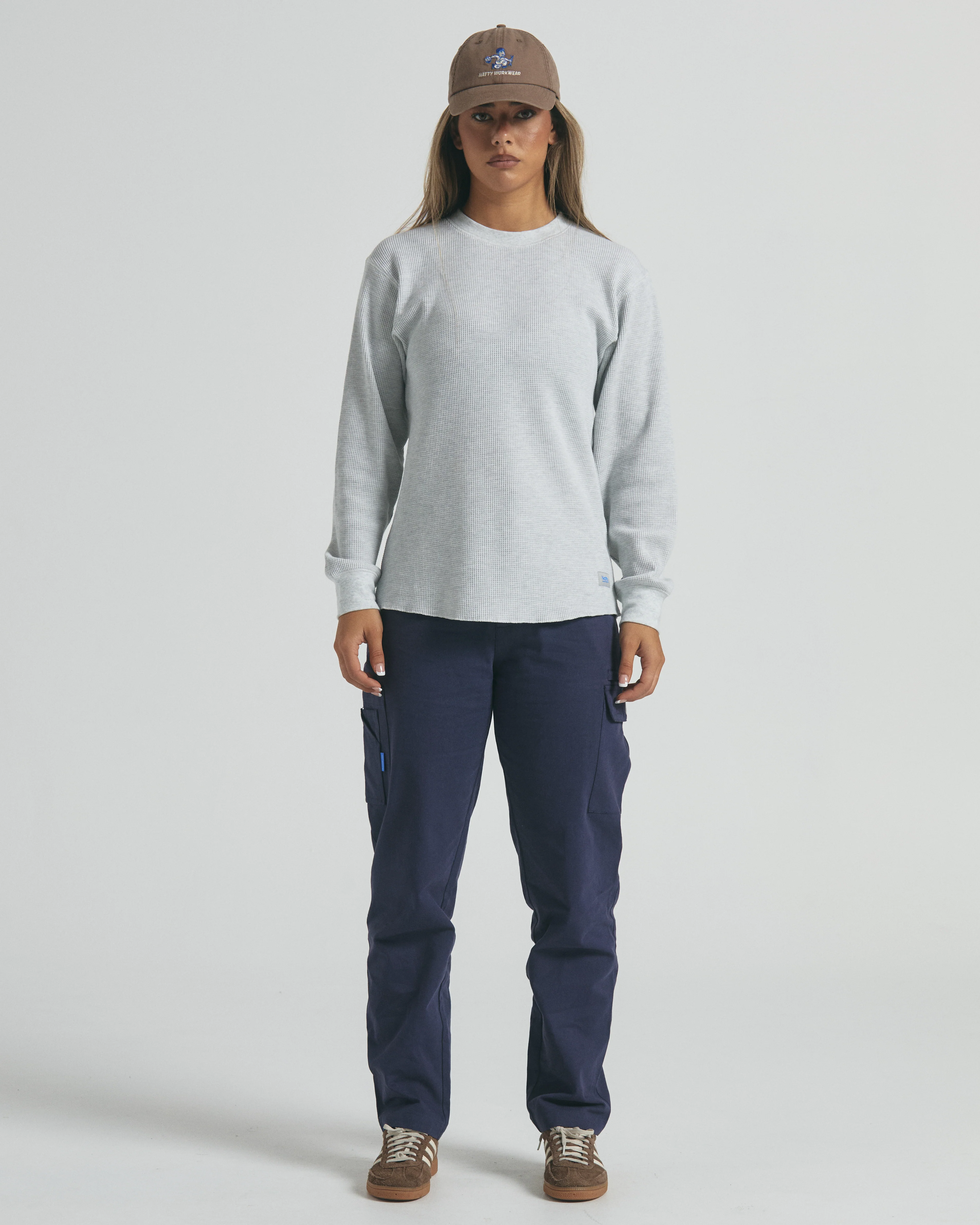 Waffle LS T-Shirt - Grey Marle - Image 8