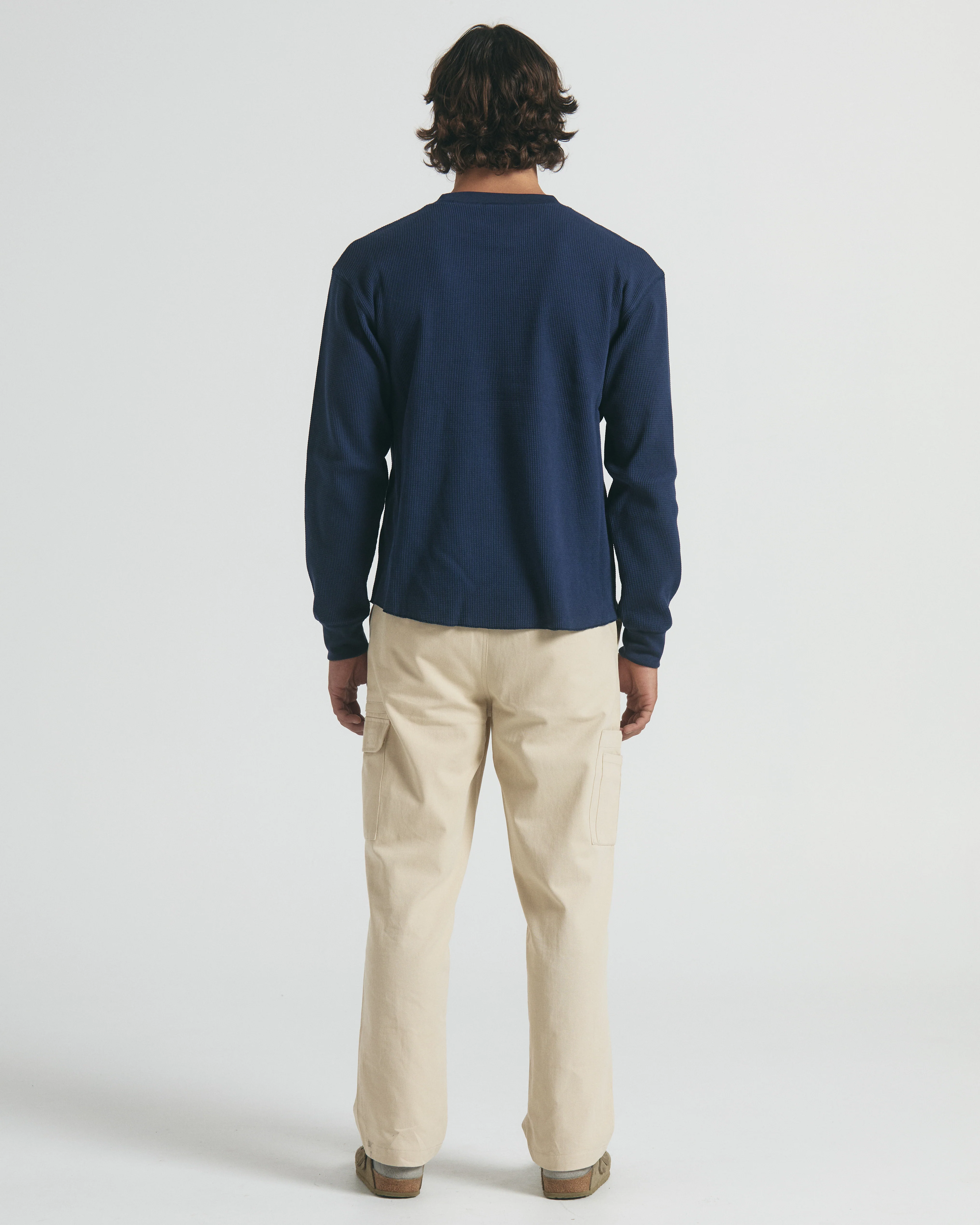 Waffle LS T-Shirt - Navy - Image 3