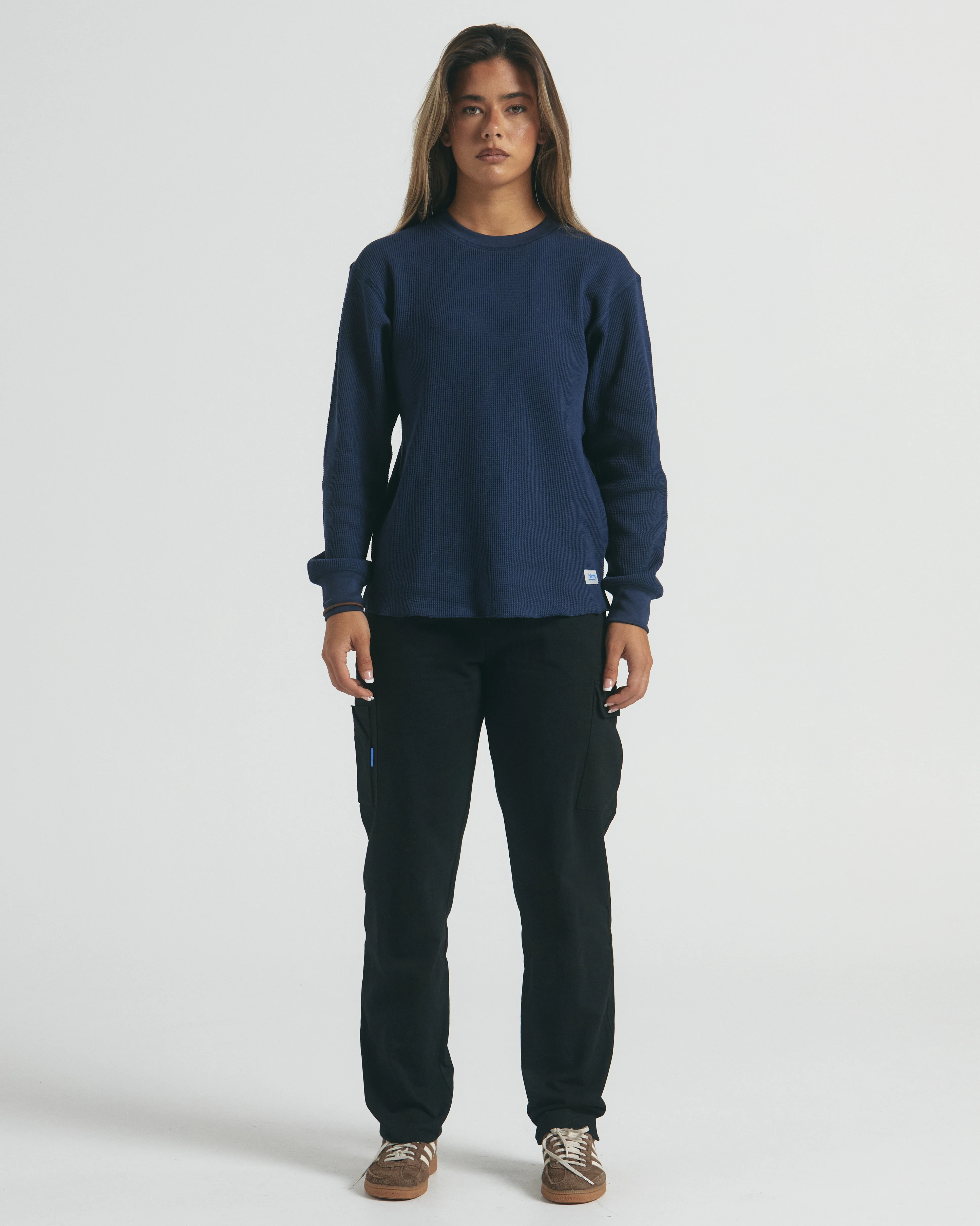 Waffle LS T-Shirt - Navy - Image 8